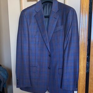 Emporio Armani Navy Checkered Blazer